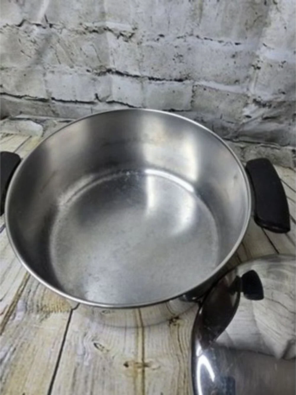Revere Ware 1801 Copper Bottom Stainless 4 1/2 Qt Stock Pot & Lid Indonesia